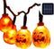 Solar Halloween Lights with led Pumpkin Light,Jack o Lantern Light 33ft 50LEDs,Orange Halloween Lights Outdoor for Patio, Garden,Parties (IP65 Waterproof,8 Light Modes Warm White)