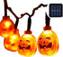 Solar Halloween Lights with led Pumpkin Light,Jack o Lantern Light 33ft 50LEDs,Orange Halloween Lights Outdoor for Patio, Garden,Parties (IP65 Waterproof,8 Light Modes Warm White)