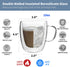 HORLIMER 15 oz Double Walled Insulated Glass Coffee Mugs Set of 2, Clear Coffee Cup with Handle for Espresso Cappuccino Latte Tea Milk Juice