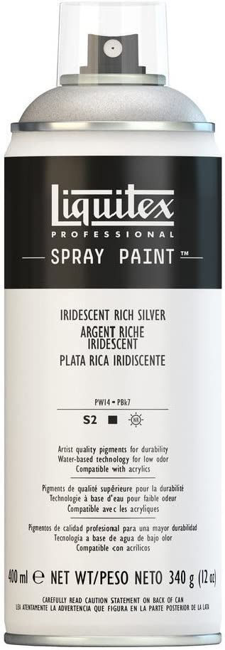 Liquitex Professional Spray Paint, 13.5 Fl Oz (Pack of 1), Iridescent Rich Silver, 12 Ounce