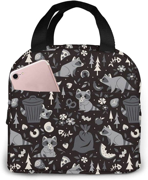 tianls Trashy Raccoons Lunch Bag Tote Bag Lunch Bag for WomenMen Lunch Box Insulated Lunch Container, One Size