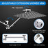 Shower Head Combo,10 Inch High Pressure Rain Shower Head with 11 Inch Adjustable Extension Arm and 5 Settings Handheld Shower Head Combo,Powerful Shower Spray Against Low Pressure Water with Long Hose