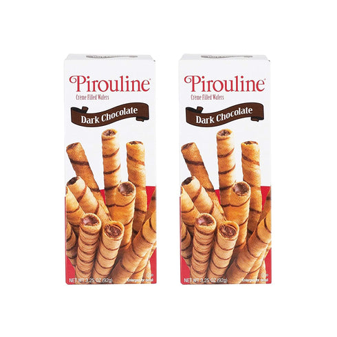 Creme De Pirouline Dark Chocolate Artisan Rolled Wafers All Natural 3.25 Oz, 2-pack