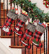 ZLLQIMENG 4 Pack Christmas Stockings Buffalo Plaid 18 inches Large Xmas Stocking Embroidery with Faux Fur Cuff for Family Kid Holiday Party Christmas Decoration