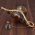 Gusnilo Legend Aladdin Magic Genie Light Lamp Pot Classic Silver(Golden Blue)