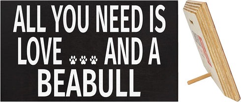 JennyGems Beabull Sign, All You Need Is Love And A Beabull, Wood Sign, 9.5x5.5 Inches, Beabull Mom, Beabull Gifts, Beabull Dogs, Beabull Decor, American Made