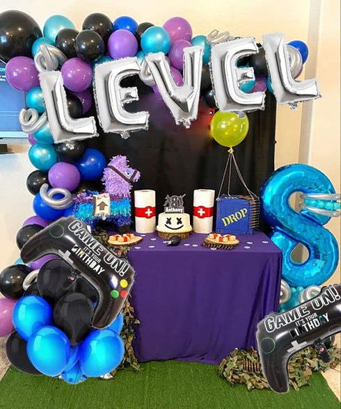 Video Game Balloons Level Up 10th Birthday Party Supplies, 18 Pieces (10th)