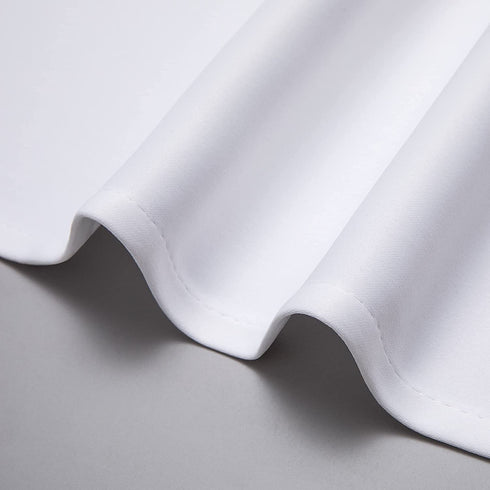 Small Window Curtains for Bedroom 2 Panels Set White Short Blackout Curtains for Bathroom Nursery 45 Inch Length
