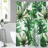 SOFJAGETQ Tropical Banana Leaves Digital Printing Fabric Shower Curtain for Bathroom, White Green Fall Shower Curtain Set, 72 x 72 inches Long, with Free Hooks