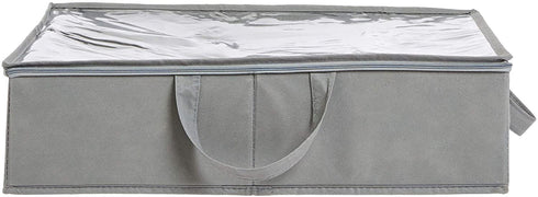 Amazon Basics Under Bed Fabric Storage Container Bags with Window and Handles - 2-Pack, 30.2 x 20 x 5.7 Inches, Gray