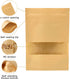 100 Pcs Kraft Paper Bags with Window, 4.7" x 7.9" Stand Up Pouches Bags, Zip Lock Food Storage Bags for Packaging Products, Reusable, Sealable