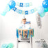VIDAL CRAFTS 1st Birthday Boy Decorations, Happy Bday Bunting, High Chair Burlap Banner, Tissue Pom Poms, Balloons, Cake Topper, Party Hat, First Birthday Supplies- First Birthday Decorations for boys