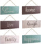 EXCELLO GLOBAL PRODUCTS Hanging Home Decor Sign with Sawtooth Hook and Jute Hanging Rope (Home, Family, Love, Laugh, Live, Happiness in Neutral Colorway)