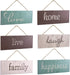 EXCELLO GLOBAL PRODUCTS Hanging Home Decor Sign with Sawtooth Hook and Jute Hanging Rope (Home, Family, Love, Laugh, Live, Happiness in Neutral Colorway)