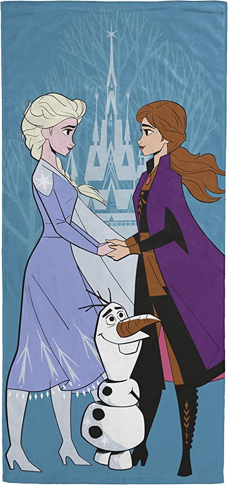 Disney Frozen 2 Queen of the Castle Kids Bath/Pool/Beach Towel - Featuring Elsa, Anna, & Olaf - Super Soft & Absorbent Fade Resistant Cotton Towel, Measures 28 inch x 58 inch (Official Disney Product)