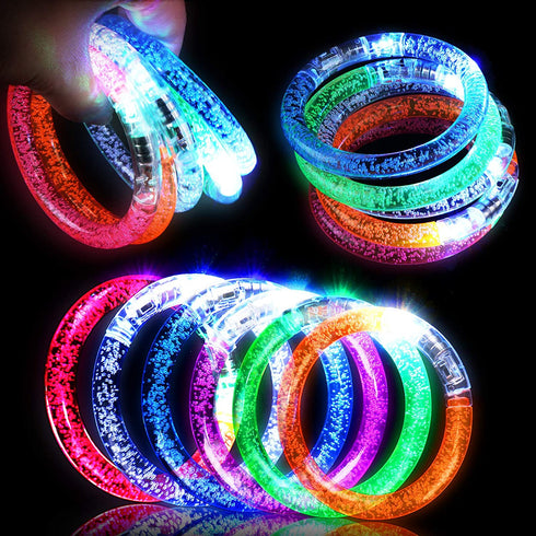 24 Pack Glow Sticks Bracelet Glow in The Dark, 6 Color LED Bracelets Party Supplies for Kids and Adults Led Glow Party Accessories Light Up Toys Bulk