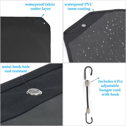 Zomia Air Conditioner Covers for Outside Units, AC Cover for Outdoor Central Unit Top Heavy Duty Water-Resistant Fits Up to 32 x 32 Inch, Black