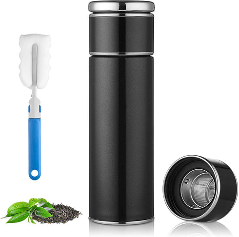 ONEISALL Tea Infuser Bottle - 14oz Insulated Travel Tea Tumbler Keep Hot and Cold For Loose Leaf Tea, Coffee, Herbal, Tea Bags - Leakproof Stainless Steel Tea Mug with Infuser