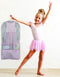 TUVAINC Clear Dance Costume Zipper Garment Bag with Multiple Pockets and Gusset with Pink Trim