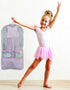 TUVAINC Clear Dance Costume Zipper Garment Bag with Multiple Pockets and Gusset with Pink Trim