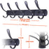 SKOLOO Modern Coat Rack Wall Mount with 5 Hooks, Pack of 2, Metal Wall Coat Rack for Hanging Coat Jacket Backpack Hat, Black Wall Coat Hook, Perfect Touch for Your Entryway, Kitchen, Bedroom