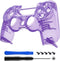 eXtremeRate Transparent Crystal Clear Purple Replacement Faceplate Front Housing Shell Compatible with ps4 Slim Pro Controller CUH-ZCT2 JDM-040/050/055 - Controller NOT Included