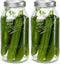 Wide Mouth Mason Jars 64 oz 2 Pack Half Gallon Mason Jars with Airtight Lid and Band, Large Clear Glass Mason Jars for Canning, Fermenting, Pickling, Storing