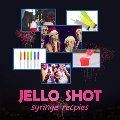 Party Shots 60 Pack Jello Shot Syringes, Medium 1.5 oz Food Grade Container with Lid, Perfect For Plastic Shot Glasses Or Jello Shot Cups, Durable Usable for Halloween Thanksgiving Christmas Party€¦