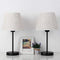 RZChome Table Lamps Set of 2, Modern Bedroom Nightstand Lamps with ON-OFF Switch and Plug in for Bedroom,Living Room,Office,Kids Room,Girls Room,Black Finish