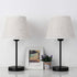 RZChome Table Lamps Set of 2, Modern Bedroom Nightstand Lamps with ON-OFF Switch and Plug in for Bedroom,Living Room,Office,Kids Room,Girls Room,Black Finish