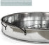 Barnyard Designs Decorative Farmhouse Round Metal Tray with Handle, Serving Tray for Coffee Table, Rustic Ottoman Decor, Silver, Large, 14?