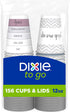 Dixie To Go Coffee Cups and Lids, 12 Oz, 26 Count, Assorted Designs, Disposable Hot Beverage Cups & Lids