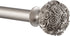 Exclusive Home Curtains ER1004-01 3672 Peony 1" Curtain Rod and Finial Set, 36"-72", Matte Silver