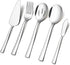 5-Piece Serving Utensils, E-far Stainless Steel Square Edge Hostess Serving Set for Buffet Party Kitchen Restaurant, Mirror Finished & Dishwasher Safe