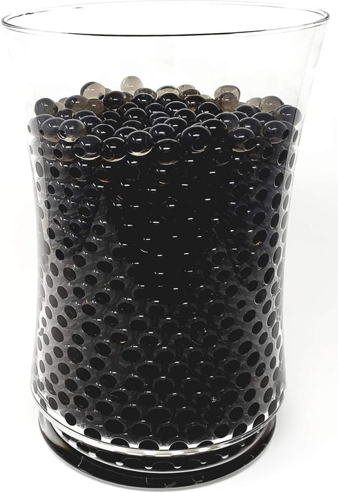 SooperBeads 20,000 Vase Filler Beads Gems Water Growing Crystal Black Gel Pearls for Vases, Wedding Centerpiece, Floral Decoration, Plants, Halloween, Kids Sensory Play Water Table Activities (Black)