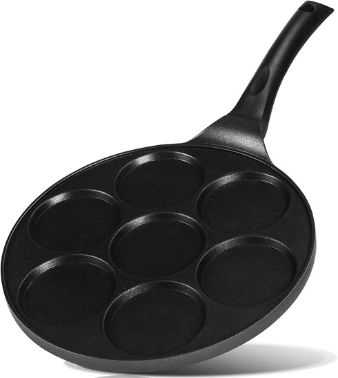 Nonstick Pancake Pan For Kids-pancake Griddle With 7-mold Design-KRETAELY Mini Pancake Maker With 100% PFOA Free Coating-black