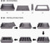 Flatware Storage Case, Silverware Storage Box Chest with Adjustable Dividers, Fabric Container Holder for Organizing Utensils, Cutlery, Flatware, Knives, Large Capacity Gray