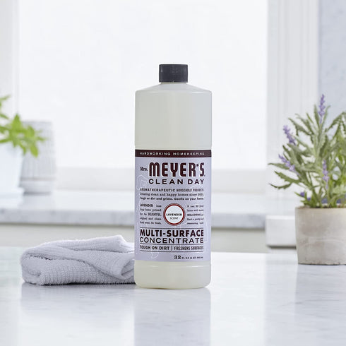 Mrs. Meyer's Multi-Surface Cleaner Concentrate, Use to Clean Floors, Tile, Counters, Lavender Scent, 32 Oz - Pack of 2