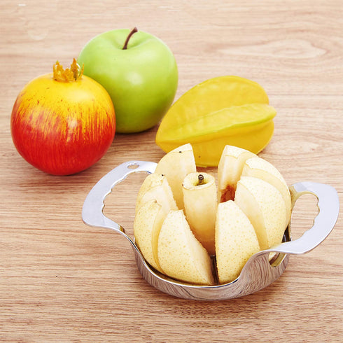 Heavy Duty Apple Corer Slicer, 8 Blade Stainless Steel Commerical Fruit Cutter Kitchen Utensils Gadget for Apple, Pear, Potato Wedge, 4 inch diameter