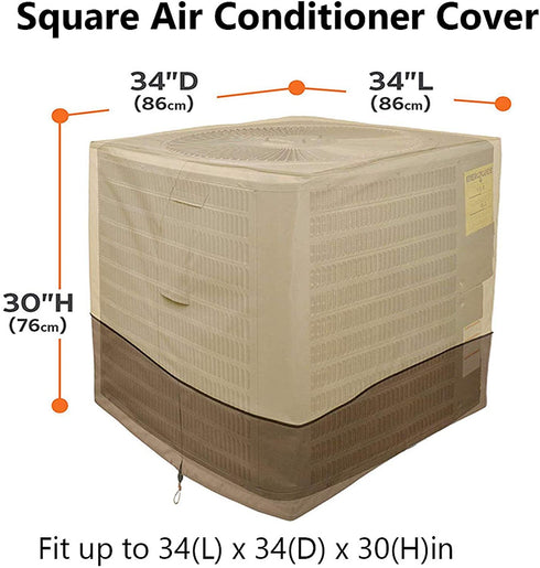 Aifusi Air Conditioner Covers, Outside Units Veranda AC Covers Standard American Furniture Central Air Conditioner, 34x34x30 in (Square)
