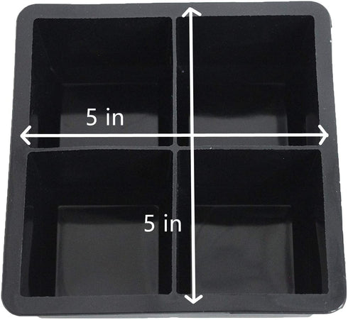 witice Large Ice Cube Trays Silicone (2.5-Inches) - Whiskey Ice Cube Mold, With Easy Release Ice Cubes for Whiskey and For Cocktail,Food Grade (Black 2 Tray)