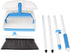 Amazon Basics Broom with Handled Dustpan, Blue and White