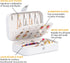 Travel Jewelry Boxes for Women - Small Jewelry Organizer Case Double Layer Portable Mini Travel Case Display Storage Holder Boxes for Stud Earrings, Rings, Necklaces, Bracelets(White)