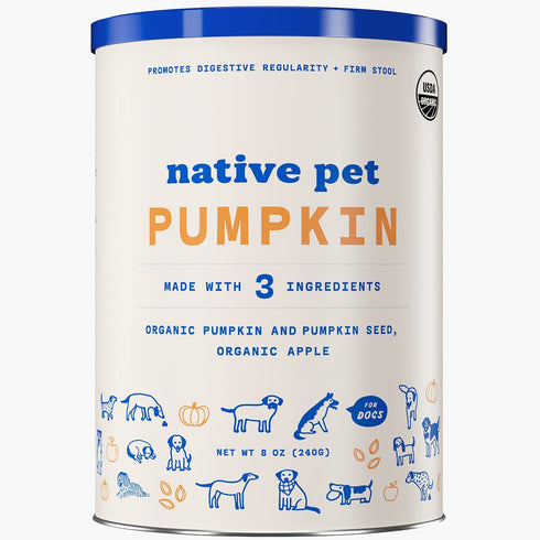 Native Pet Organic Pumpkin for Dogs (8 oz) - All-Natural, Organic Fiber for Dogs - Mix with Water to Create Delicious Pumpkin Puree - Prevent Waste with a Canned Pumpkin Alternative! (8 oz)