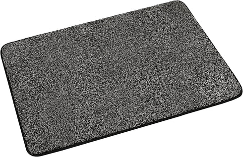 ITSOFT Non-Slip Polyester Dirt Trapper Door Mat Indoor Outdoor Entrance Rug for Front Door Super Absorbent, Machine Washable, 35 x 24 Inches Black & White