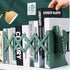 Adjustable Book Ends, Hmseng Bookends Book Holders for Shelves, Desk Magazine File Organizer Holder for Office, Books, Papers, Extends up to 19 inches.Scratch-Resistant Hand Coating-Green