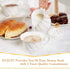 DUJUST White Cream & Sugar Set, Luxury British Design in Golden Trims, 1 Sugar Bowl with Lid (12 OZ), 1 Creamer (8 OZ), Handcrafted Sugar Creamer Set, Decoration for Kitchen