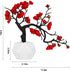 Artflower Plum Blossom Artificial Silk Flowers 2 Pack Simulation Flower with Ceramic Vase Fake Plant Potted Arrangement for Home Wedding Office DIY Living Room Party Garden Decoration (Mix)