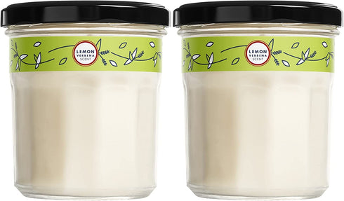 Mrs. Meyer's Scented Soy Aromatherapy Candle, 35 Hour Burn Time, Made with Soy Wax and Essential Oils, Lemon Verbena, 7.2 oz- Pack of 2