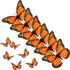 AQUEENLY Monarch Butterfly Decorations, 4.72'' Orange Premium Artificial Monarch Butterfly to Decorate for Craft, Home, Wall, Wedding, Party (12 Pcs)